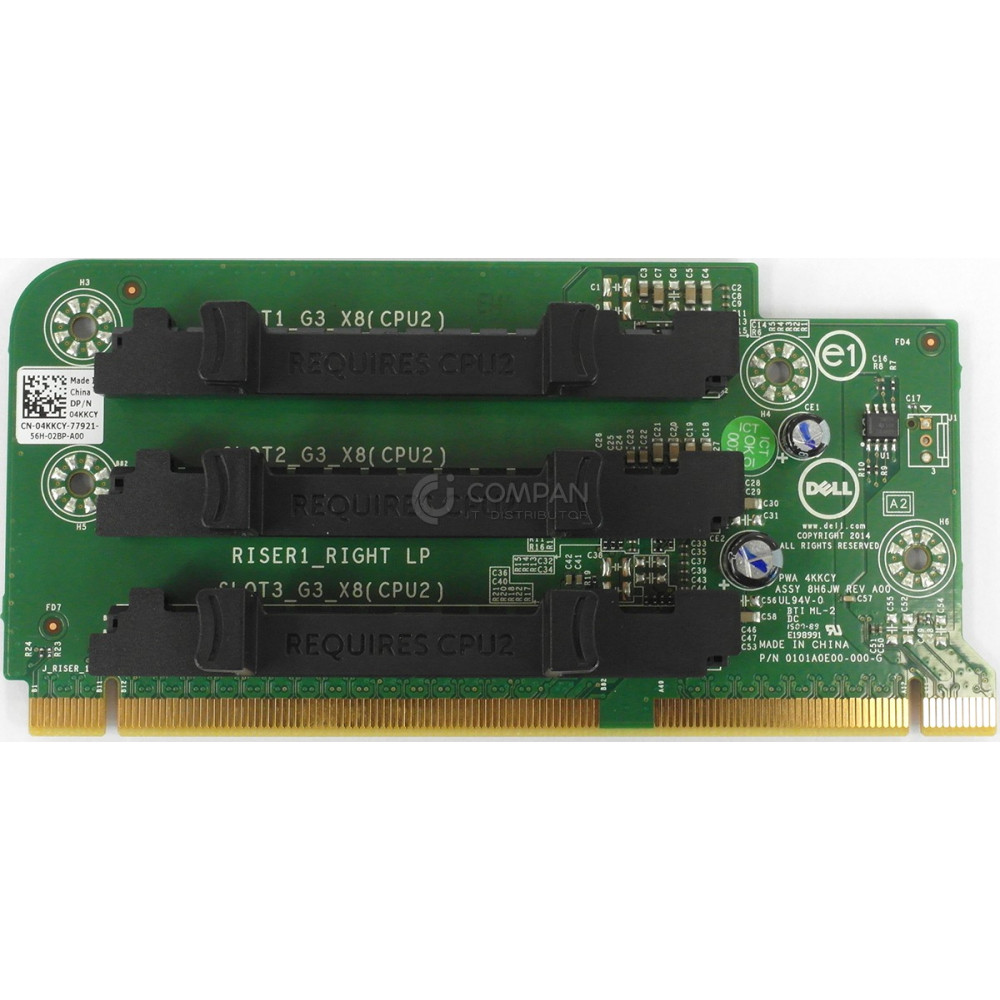 4KKCY DELL RISER CARD 3X PCI-E X8 FOR R730XD 04KKCY,08HJW, 8H6JW